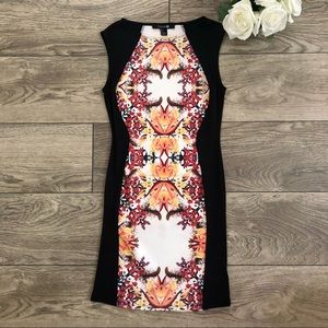 FOREVER 21 black and floral print dress size small